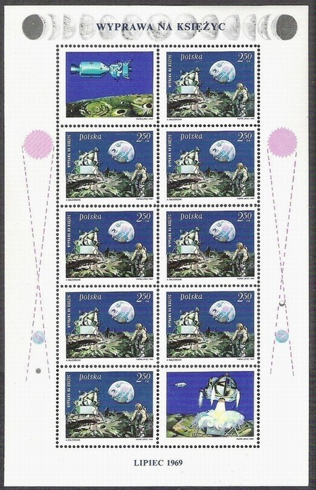 Poland 1969 Space, perf block, MNH G.067