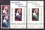 Spania 1958 Expozitie MI 1117-1118 + bl. 13, 14 MNH