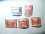 5 Timbre Turcia 1913-1921 ,4 val. cu supratipar, Nestampilat
