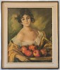Tablou antic, Femeie cu rodii, 75x63,6 cm, Portrete