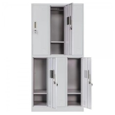 Vestiar metalic Premium 6 usi (3x2) 900x450x1800 mm (LxlxH), Asamblat, PLUS