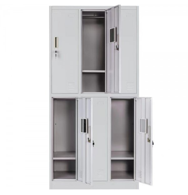 Vestiar metalic Premium 6 usi (3x2) 900x450x1800 mm (LxlxH), Asamblat, PLUS