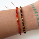 Set bratari fine din carneol si ochi de tigru - actiune, curaj, motivatie, putere