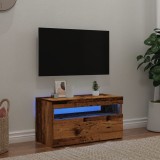 vidaXL Dulap TV cu lumini LED lemn vechi 75x35x40 cm lemn prelucrat