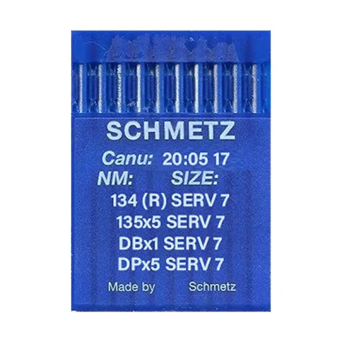 Set 10 ace de cusut cu butuc normal pentru masini de cusut industriale simple, Schmetz, varf R