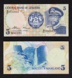 LESOTHO █ bancnota █ 5 Maloti █ 1981 █ P-5 █ UNC █ necirculata