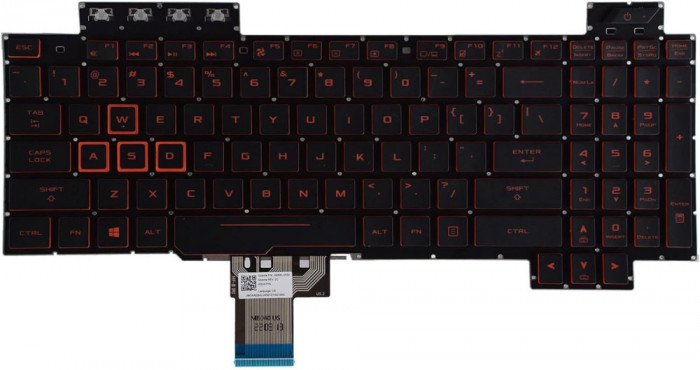Tastatura Laptop Gaming, Asus, TUF FX505, FX505G, FX505DD, FX505DT, FX505DY, FX505GD, FX505GE, FX505GT, FX505DV, iluminata, rosie, layout US
