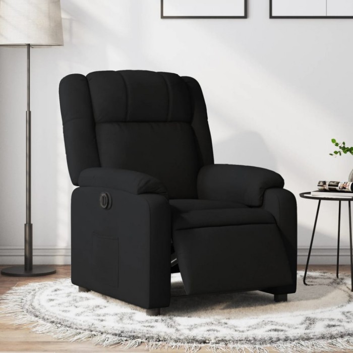 Gossi fotoliu rabatabil electric, negru, material textil