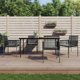 VidaXL Set mobilier grădină cu perne, 5 piese, negru, poliratan &amp; oțel