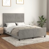 VidaXL Cadru de pat fără saltea, gri deschis, 140x190 cm, catifea