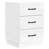 vidaXL Dulap de noapte cu sertar Alb foarte lucios 43 x 41 x 63,5 cm 895249