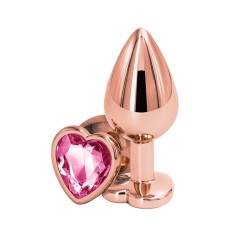 Dop Anal Brilliant Anal Plug Medium, Rose Gold, Piatra Roz, Passion Labs