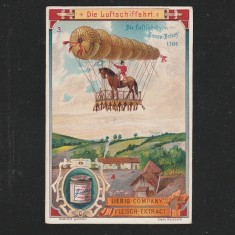 Reclama Litografie &quot;Die Luftschiffahrt - Zborul din Tessu la Brissy 1876&quot; 1900
