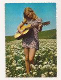 FA57-Carte Postala- ITALIA - Fata cu chitara, circulata 1972