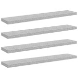 Cumpara ieftin Rafturi perete suspendate 4 buc. gri beton 120x23,5x3,8 cm MDF