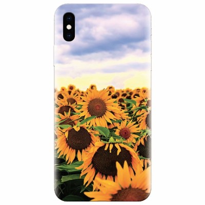 Husa silicon pentru Apple Iphone XS Max, Sunflowers foto