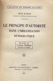 Principe d&rsquo;autorite dans l&rsquo;organisation democratique - Rene Hubert (1926)