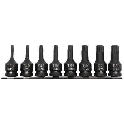 Set tubulare impact Proline, varf torx T30 - T80, 8 piese foto