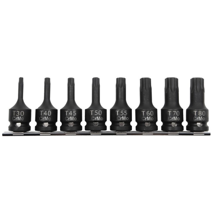 SET TUBULARE IMPACT CU VARF TORX T30-T80 - 8P.