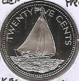 Bahamas 25 Cents 1974 - PROOF, Cupru-nichel, 24,26 mm, KM-63.1 UNC !!!, America de Nord