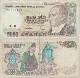 1985 , 5,000 turkish lira ( P-197a.1 ) - Turcia