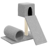 Cumpara ieftin Ansamblu pisici, stalpi din funie sisal, gri deschis, 59 cm