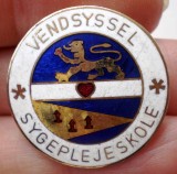 I.412 INSIGNA DANEMARCA VENDSYSSEL SYGEPLEJESKOLE 25mm email