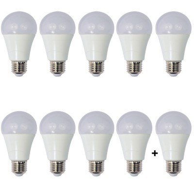 Set 10 Becuri LED Drimus 12W E27 Lumina rece DL 6121 foto