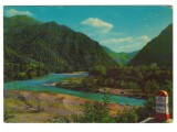 CPIB 24742 CARTE POSTALA - VALEA OLTULUI - REGIUNEA ARGES, BORNA KILOMETRICA, CIRCULATA, 1972, STAMPILE, TIMBRU, KRUGER