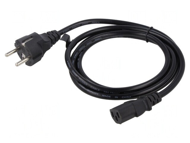 Cablu Alimentare Negru 3m 3x0.75mm2 CEE 7/7 la IEC C13