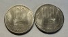Lot 2 x 100 Lei 1991 Romania UNC, varianta cu codita la "99" rotunjita, RARA!, ambele tipuri de scris pe muchie (A si B)