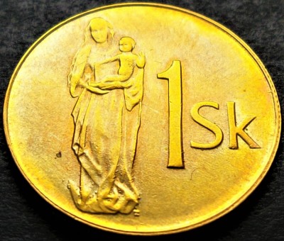 Moneda 1 COROANA - SLOVACIA, anul 1993 * cod 2172 = UNC foto