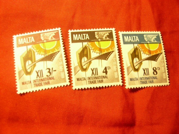 Serie Malta 1968 - Targ produse manufacturate, 3 val.
