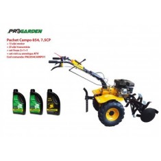 Pachet motocultor Campo 854, benzina, 7.5CP, 2+1 trepte, roti atv, manicot rulment, ulei motor si transmisie incluse
