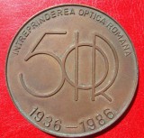 Medalia Intreprinderea Optica Romana IOR 1936 1986 50 de ani de optica industriala