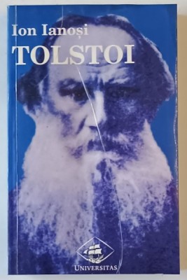 TOLSTOI de ION IANOSI , ROMANUL UNEI DRAME , 1998 , PREZINTA URME DE INDOIRE SI HALOURI DE APA , COPERTE CU DEFECTE , DEDICATIE * foto