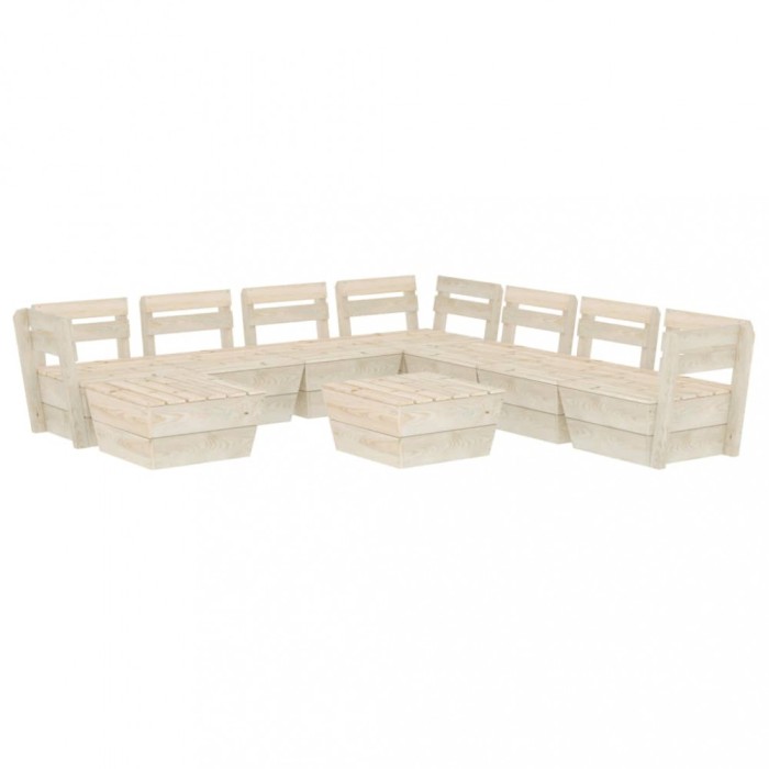 Set mobilier de gradina, 9 piese, lemn de molid tratat