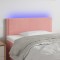 vidaXL Tăblie de pat cu LED, roz, 80x5x78/88 cm, catifea