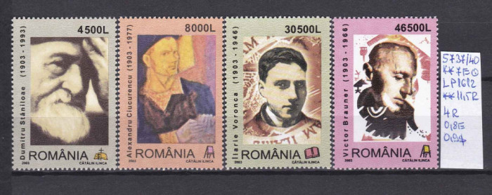 2003 Personalitati (II) LP1612 MNH Pret 3+1 Lei