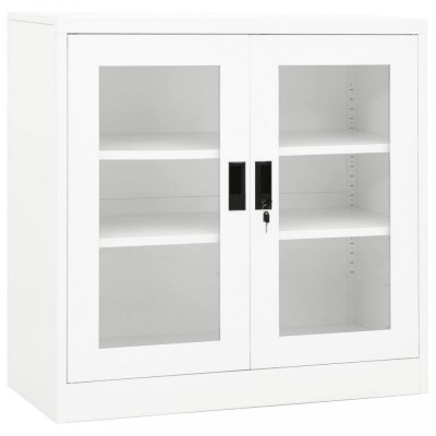 vidaXL Dulap de birou, alb, 90x40x90 cm, oțel foto
