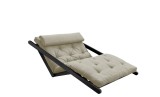 Canapea Extensibila 2 locuri, stofa si cadru lemn de pin, Figo Black Linen, l130xA185xH82 cm