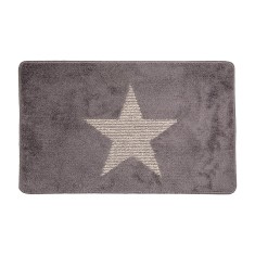 Covoras baie textil crem gri 78x48x1 cm