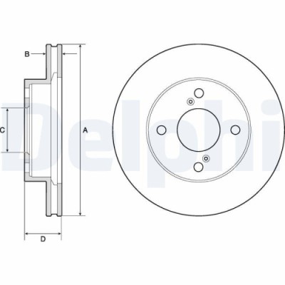 Set discuri frana Suzuki Celerio, 1.0 (AVK310), punte fata, 231x20, ventilat, DELPHI foto