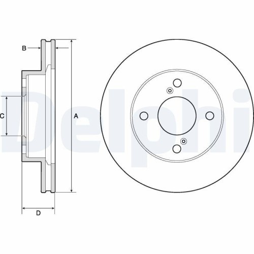 Set discuri frana Suzuki Celerio, 1.0 (AVK310), punte fata, 231x20, ventilat, DELPHI