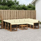 Cumpara ieftin Set de canapele de exterior 10 buc. 9-Locuri Natural si Crem