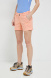Cumpara ieftin Columbia pantaloni scurți Saturday Trail femei, culoarea portocaliu, uni, medium waist 1533781