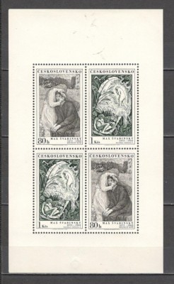 Cehoslovacia.1973 100 ani nastere M.Svabinsky:Pictura-coala mica XC.496 foto