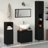 Set Mobilier Baie 3 Piese Stejar Negru Lemn Ingineresc