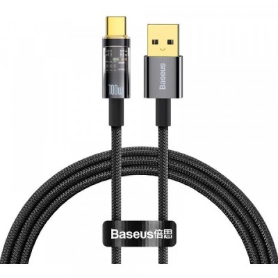 Cablu Date si Incarcare USB-A - USB-C Baseus Explorer, 100W, 2m, Negru CATS000301 foto