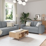 VidaXL Set canapea, 3 piese, perne gri deschis, textil